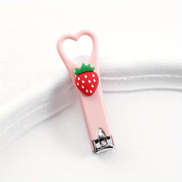 1pc Cute Avocado Heart Nail Clippers Mini Portable Design with Splash-Proof Feature Green
