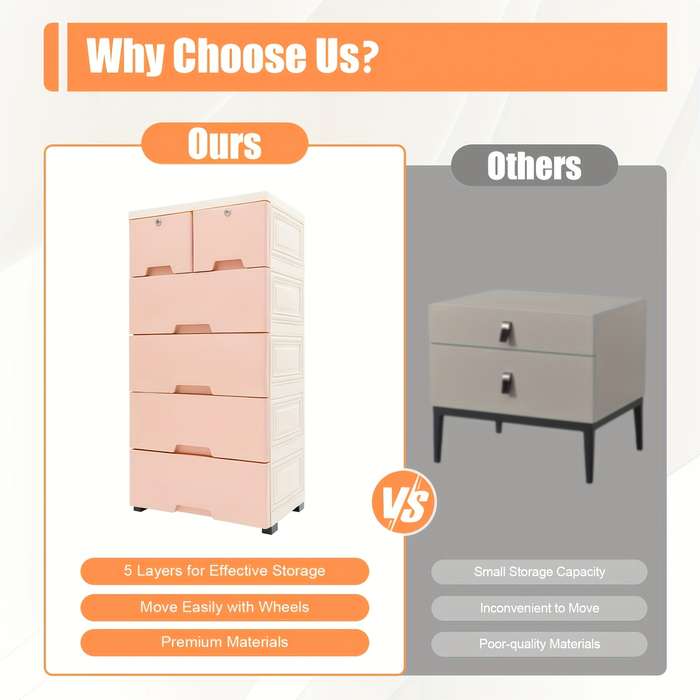 Storage And Organizationcolor 50Cm Pink 7 Layers