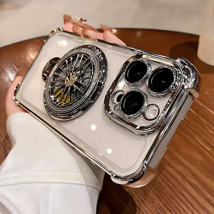 1Pc Silvery For iPhone 11 Pro Stress Relief Gyroscope Phone Case