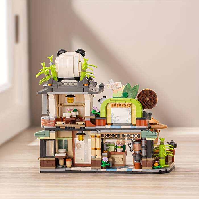 Building Toy Architectural Model Toy Set Style Bear Cafe