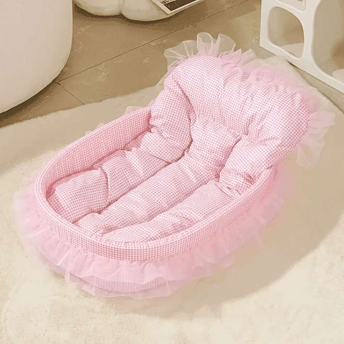 Pet supplies color Pink Model Three    piece set   nest  Add  mat  Add  lace  60x 40x 13 cm
