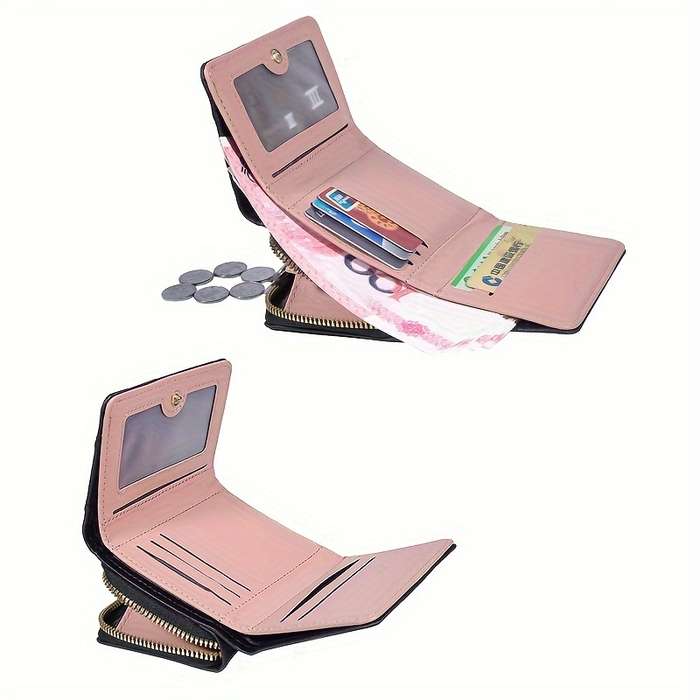 1pc FOREVER TRADESMARK Womens Compact Trifold WalletStylish Synthetic Synthetic Leather Card Ho
