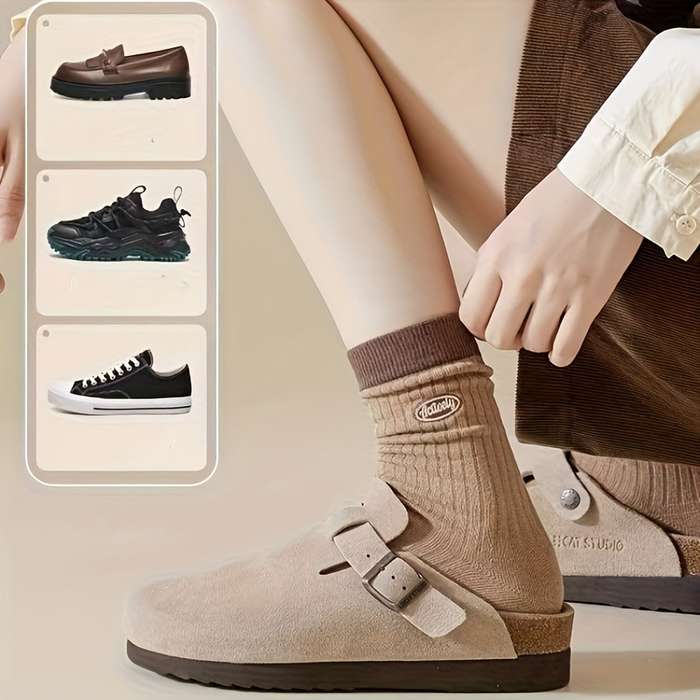 5 Pairs Of Mixed Colors One Size High Elastic Socks