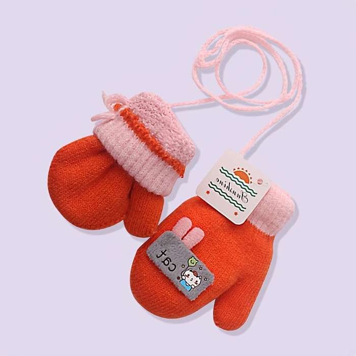 Winter Gloves Color Rose Red