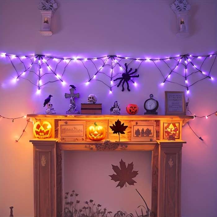 Halloween Decorations Color Orange Light  Add   Spider