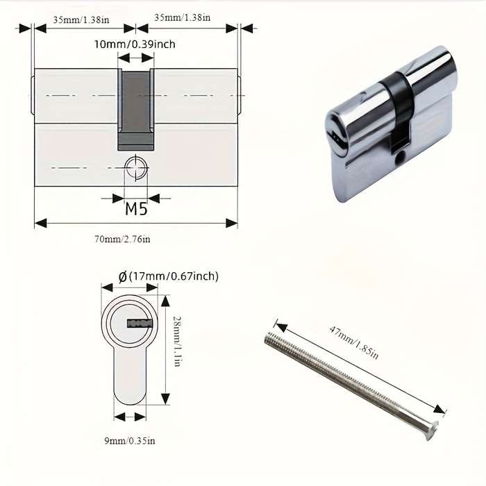 Lock Color Stainless Steel Color Size 2Pcs