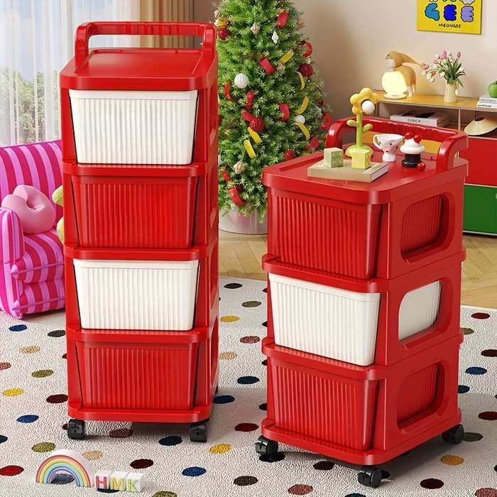 Storage And Organizationmodel 3 Layers   2 Red Drawers  Add  1 White Drawer