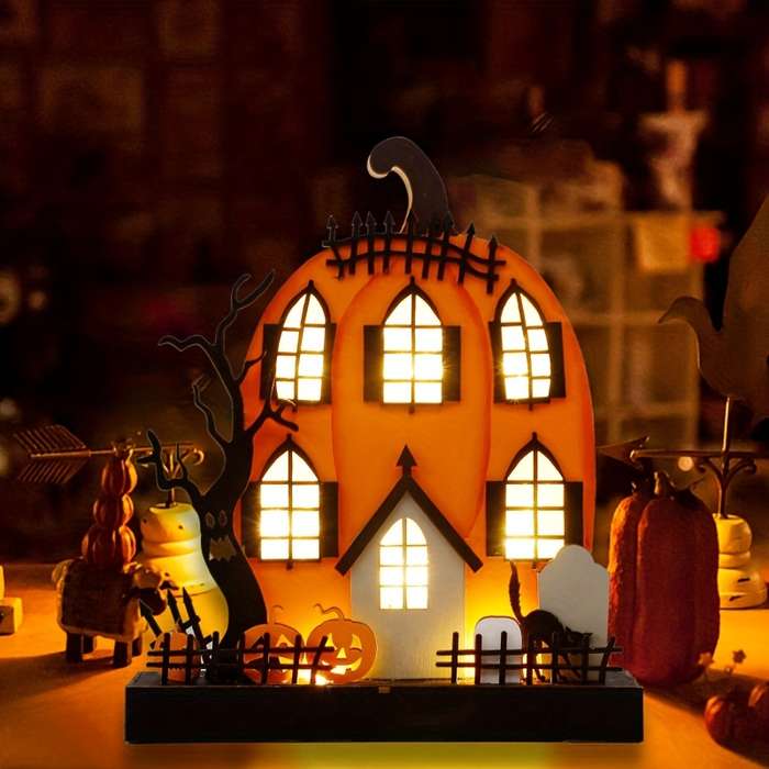 Halloween Decorations Color Tangerine Style 1Pc Fat Pumpkin Haunted House
