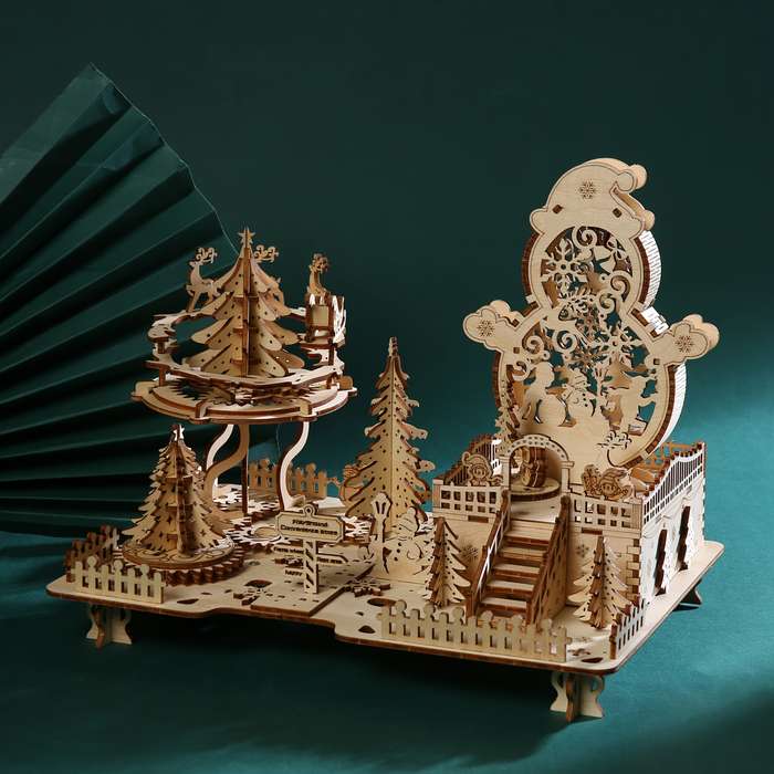 Building Toy Architectural Model Toy Set Model Christmas Amusement Park