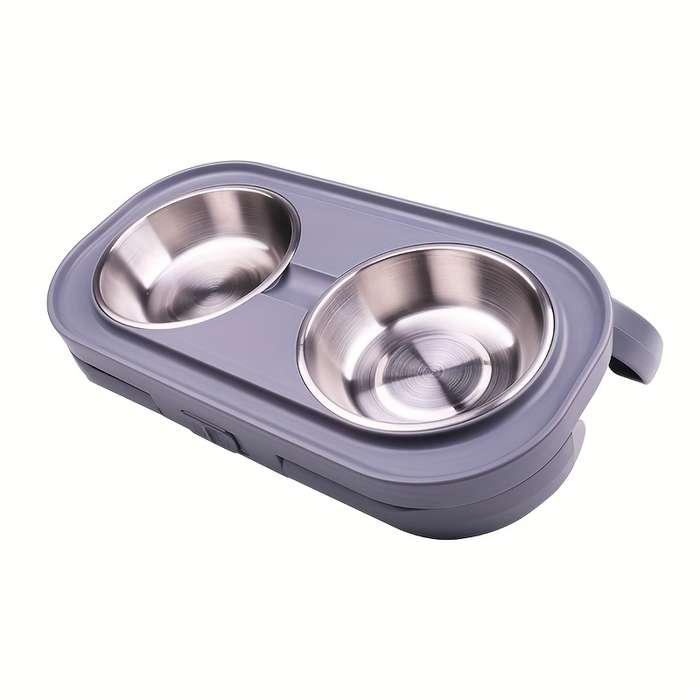 Pet Supplies Color Gray  Includes Two Stainless Steel Bowls