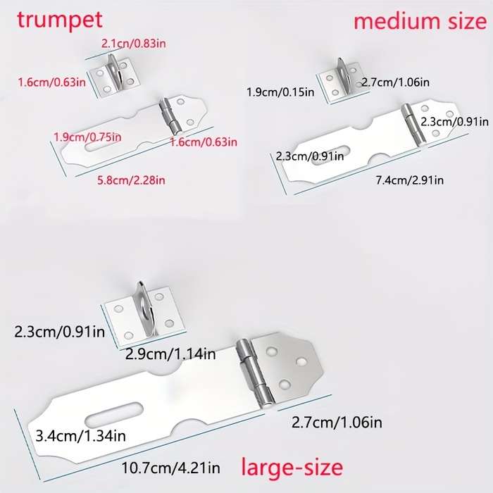 Lock Color Silvery Quantity 2Pcs Large