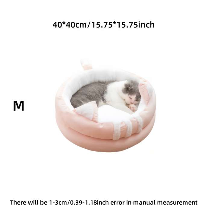 Pet Supplies Color Half Enclosed Cat Bed Pink Size 40 X 40Cm