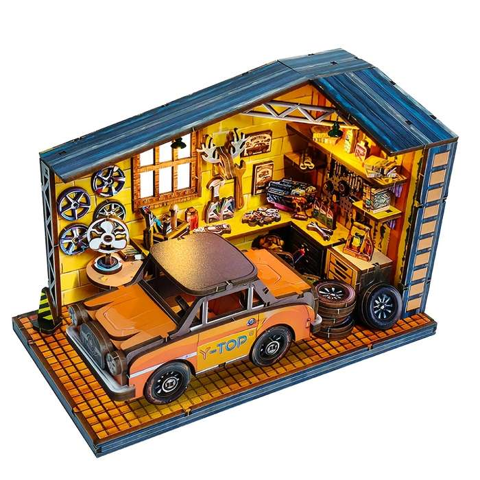 Building Toy Architectural Model Toy Set Style Yu Meng Auto Repair Shop