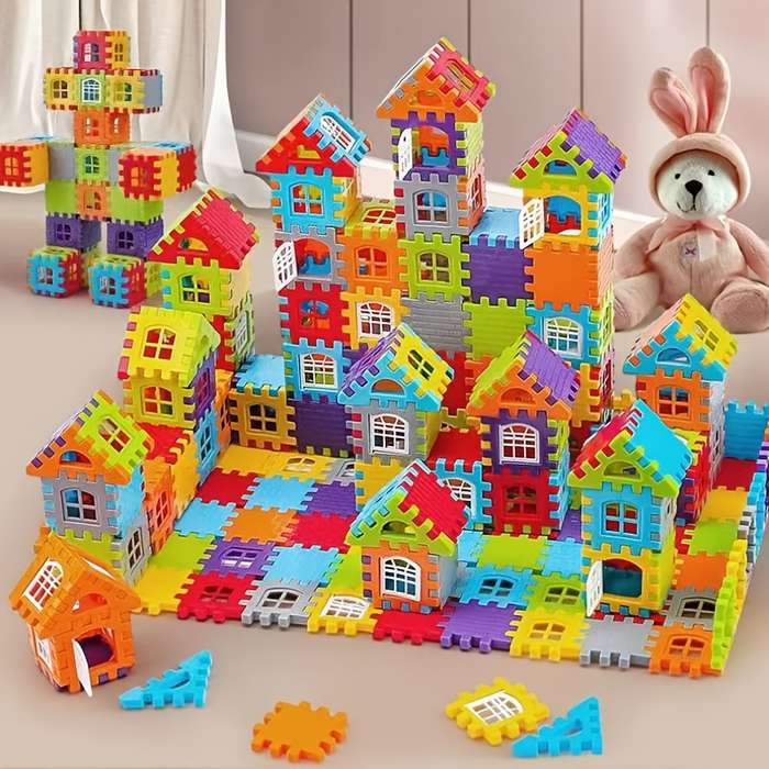 Building Toy Architectural Model Toy Set Quantity 50Pcs House Building Blocks