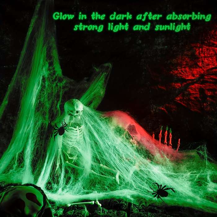 Halloween Decorations Color 100G Spider Web Add  20Pcs Spiders