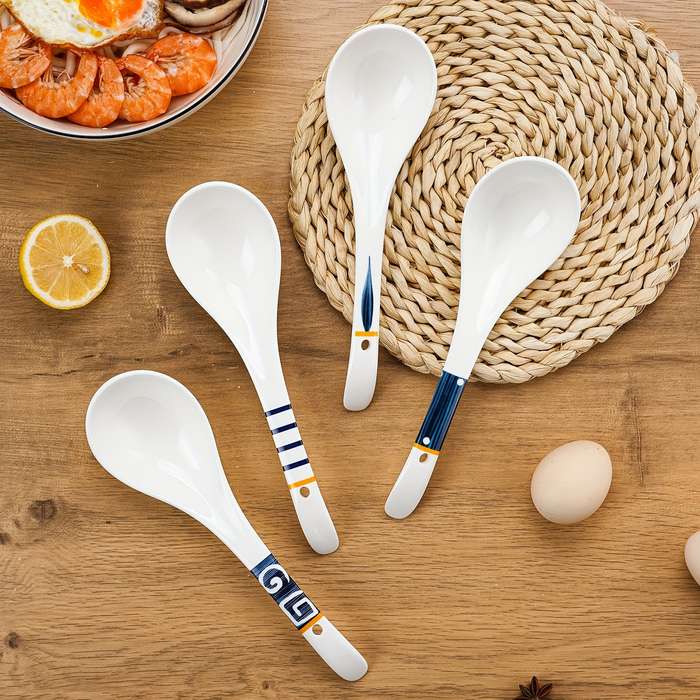 1pc Soup Spoon Rice Spoon Japanese Extra Large Ceramic Spoon Durable and Stylish Kitchen Tabl