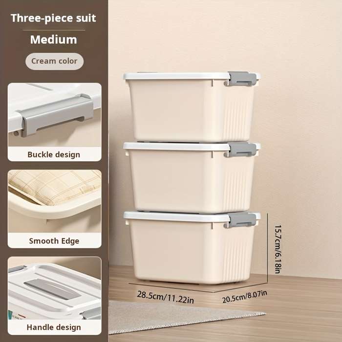 Storage And Organizationmodel 8862 Solid Color 28.5 X 20.5 X 15.7  3 Piece Set