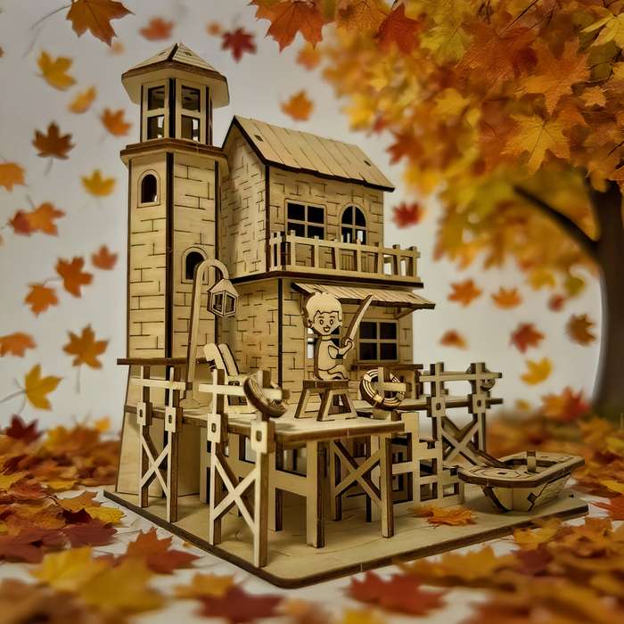 Building Toy Architectural Model Toy Set Items Fisherman S Hut