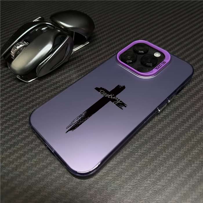 1Pc Mixed Color  For iPhone 11 Pro Max Cross Pattern Phone Case