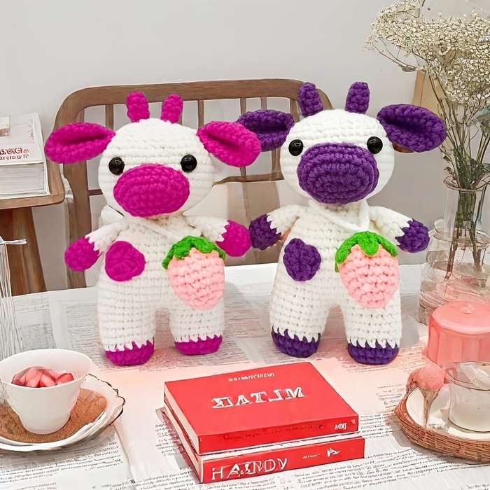 Toy Dolls Model 2pcs Couple Strawberry Cow Kit