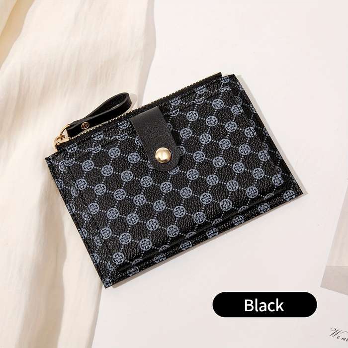1pc Women's mini credit card wallet fashionable coin purse made of pu material can be carried wi