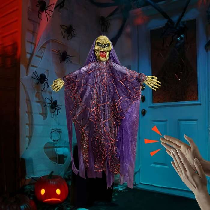 Halloween Decorations Items Roaring Witch   White