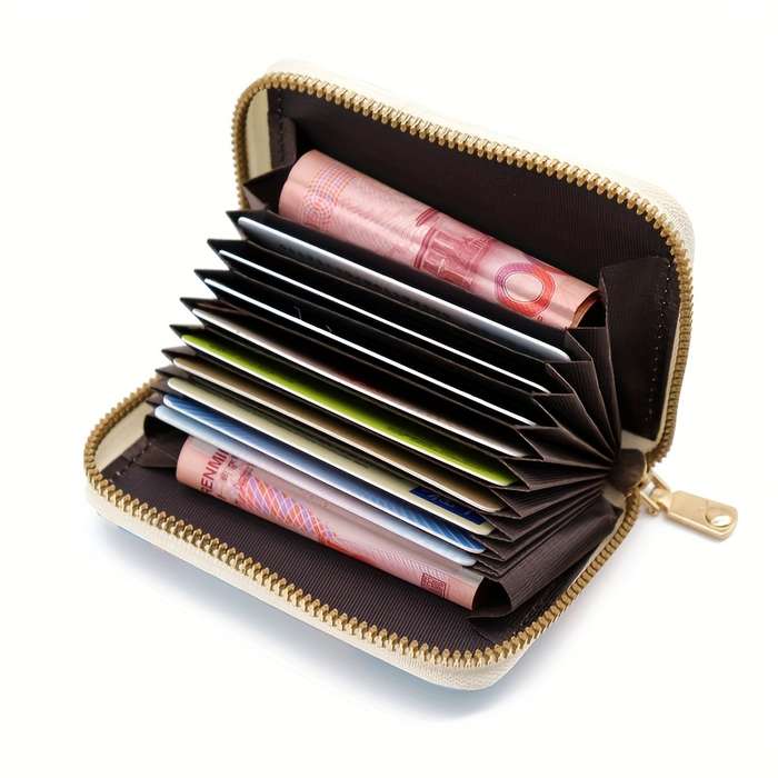 1pc 2025 New Flower Pattern Women's Multi-Slot Small Wallet Anti-Theft Scanning Bank Card Bag Lig