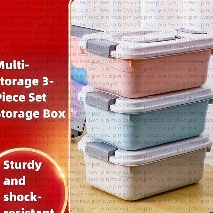 Storage And Organizationcolor 3 Piece Storage Box Set   Blue