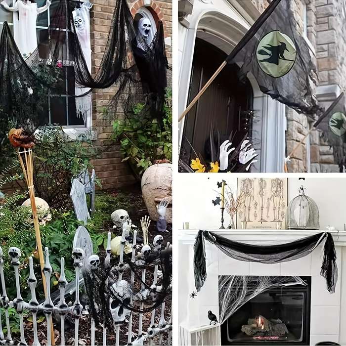 Halloween Decorations Color White Gauze  Add   5M Copper Wire Lamp