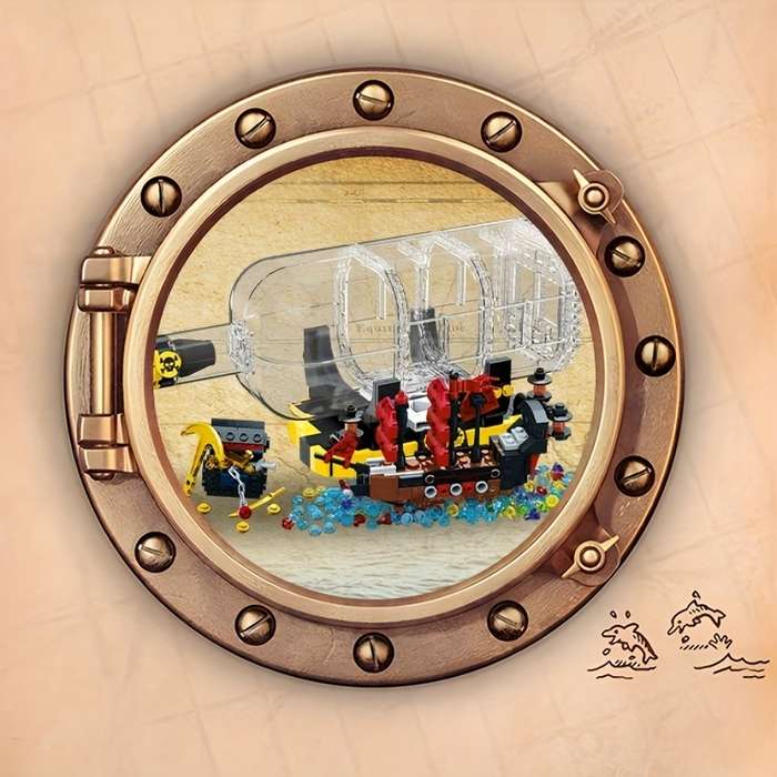 3D Jigsaw Puzzle Model Ship Color Pirate Container  852 Pcs