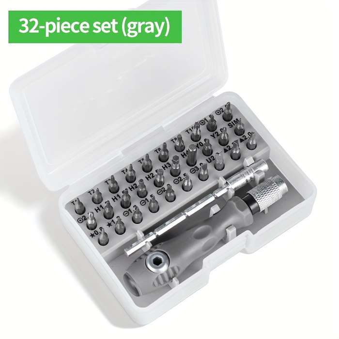 Screwdriver Bit Tool Set Color 32 In 1 Grey Screwdriver Set