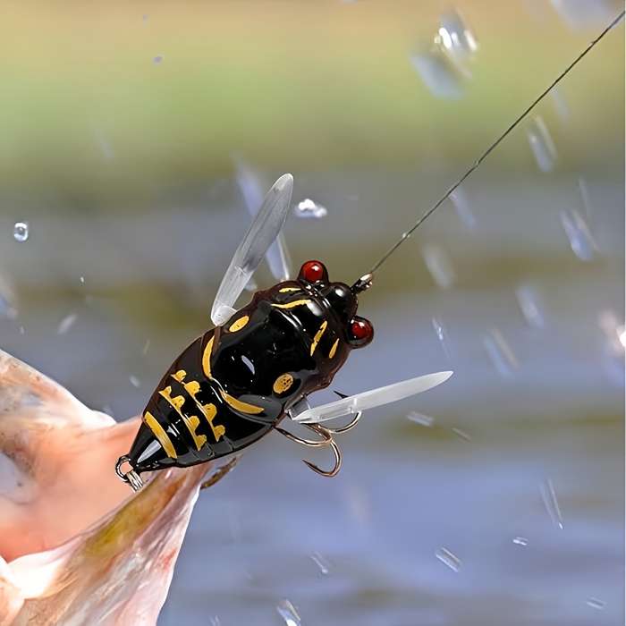 4pcs Bionic Cricket Topwater Fishing Lures ABS Material Mixed Color Rock Crawlers Fish Baits
