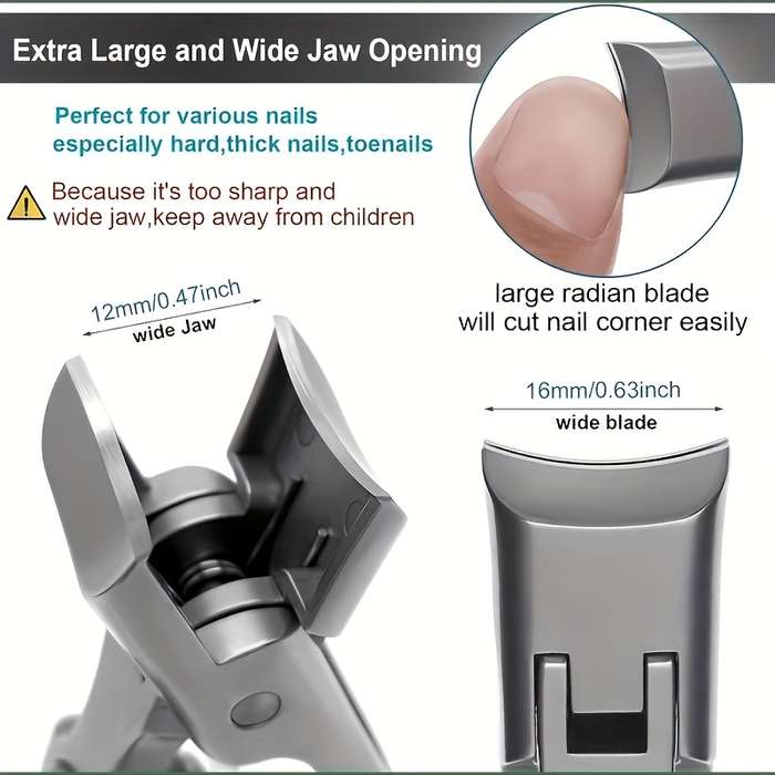 1 Piece Of Stainless Steel Wide-Mouth Nail Clippers