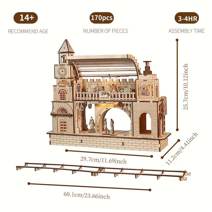 Building Toy Architectural Model Toy Set Style Railway Station
