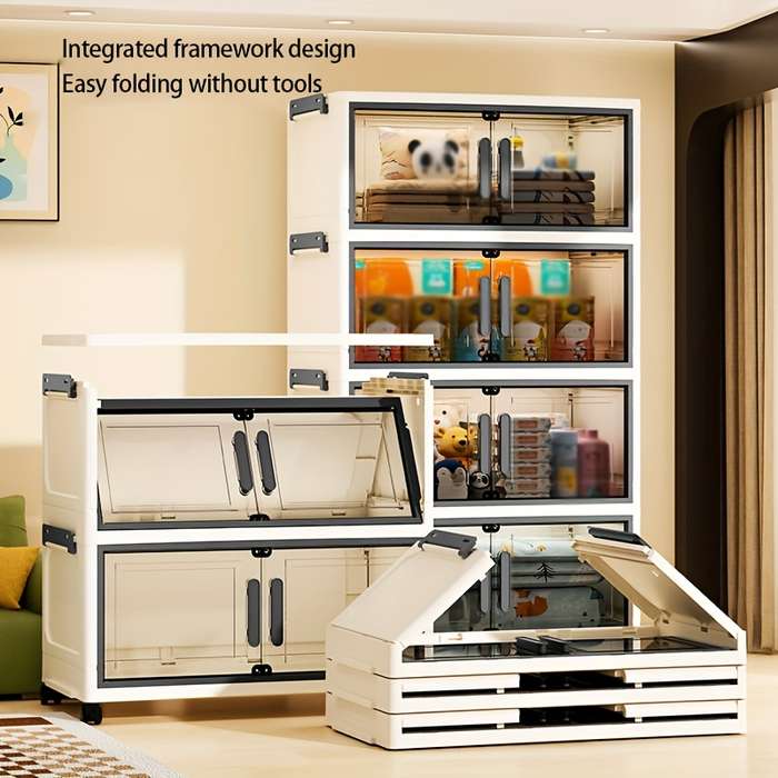 Storage And Organizationmodel 5 Layers   Width 38Cm 14.96In  Translucent Color   With Wheels  X  4