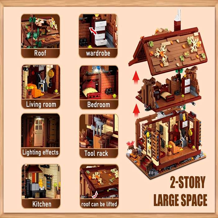 Building Toy Architectural Model Toy Set Quantity 1969Pcs Forest Cabin