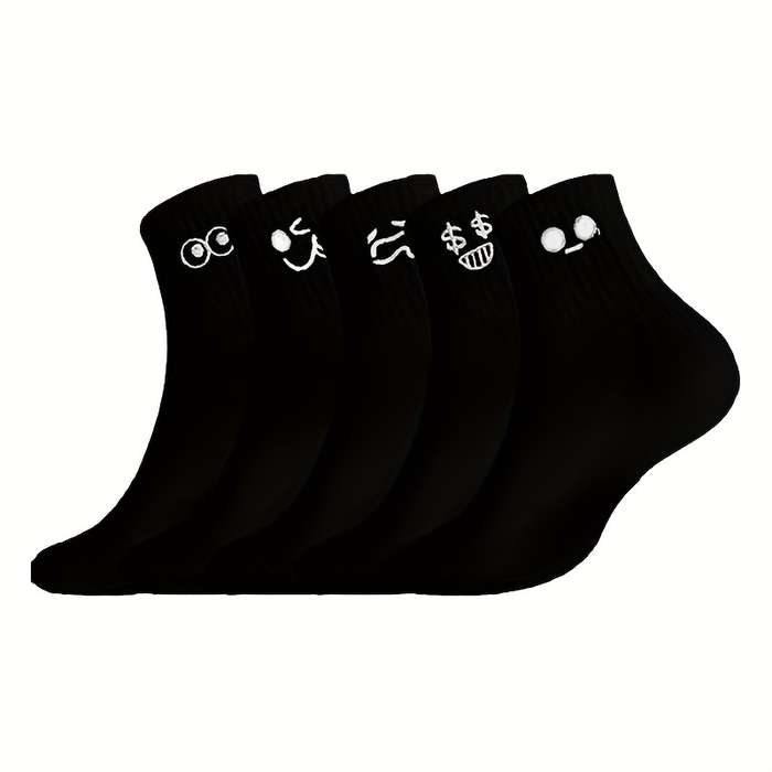 5 Pairs White One Size High Elastic Socks