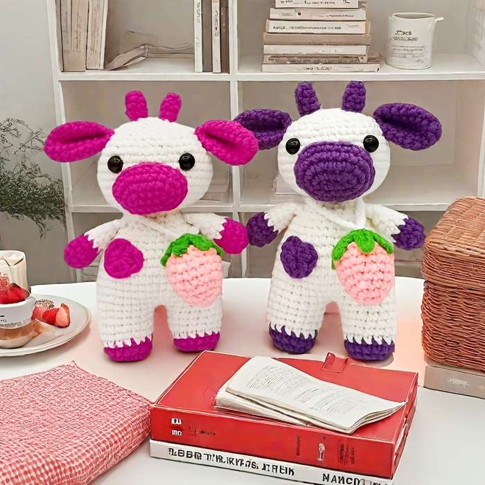 Toy Dolls Model 2pcs Couple Strawberry Cow Kit