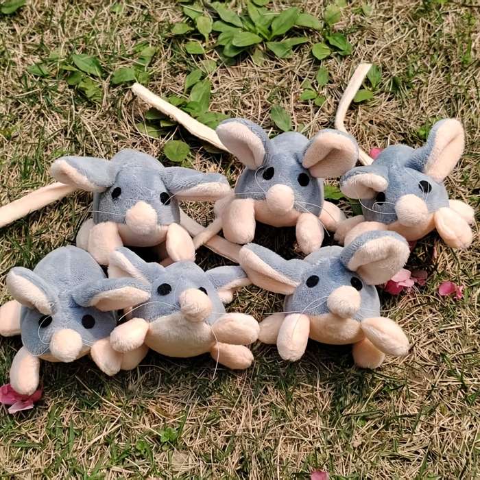 Toy Dolls Quantity 4pcs Gray Big Ears Mouse