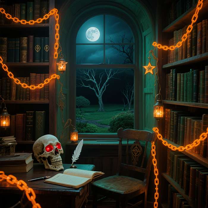 Halloween Decorations Color Orange Chain Light