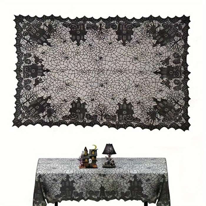 Halloween tablecloth decoration color Black size 120x160cm 47x63in