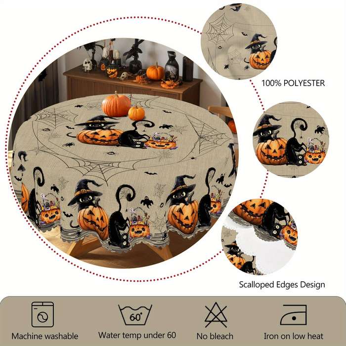 Halloween tablecloth decoration size Rectangle 60x102In 152x260cm add 4pcs Self adhesive