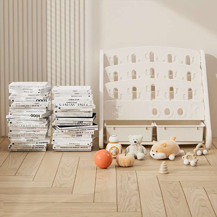 Storage And Organizationcolor Khaki Model 4 Tier Bookshelf