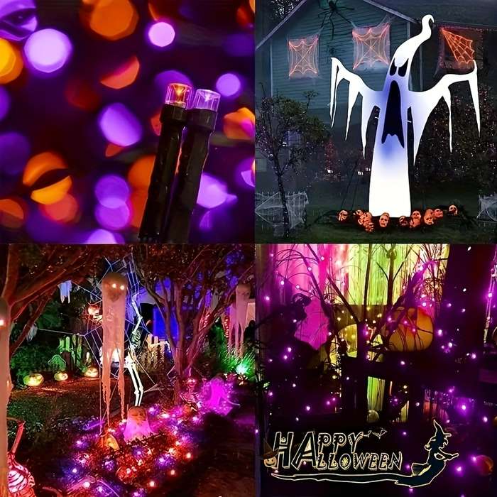 Halloween Decorations Color Purple Orange Light Quantity 100Led 8 Modes