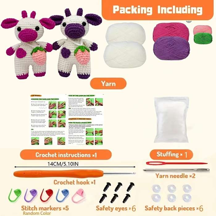 Toy Dolls Model 2pcs Couple Strawberry Cow Kit