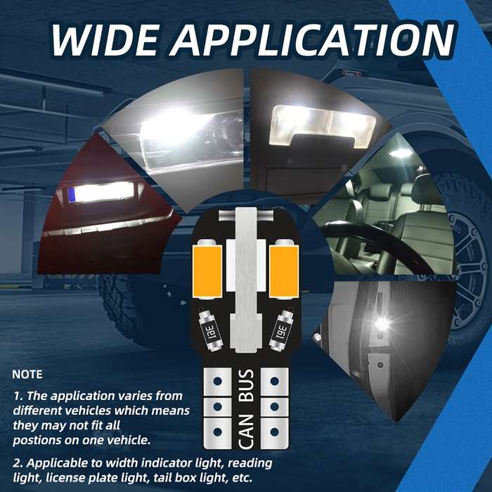 10pcs White T10 5730 LED Car Neon Lights High Brightness Fast Heat Dissipation No