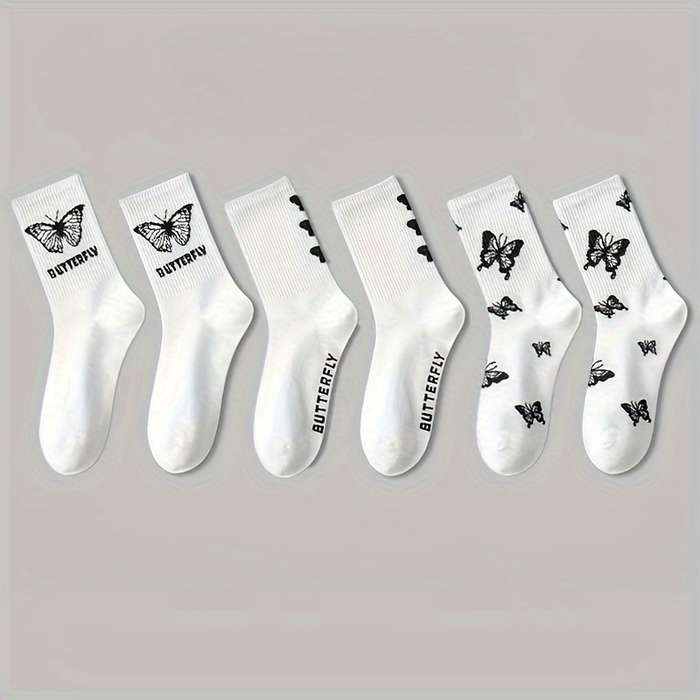 5 Pairs Mixed Color One Size High Elastic Socks