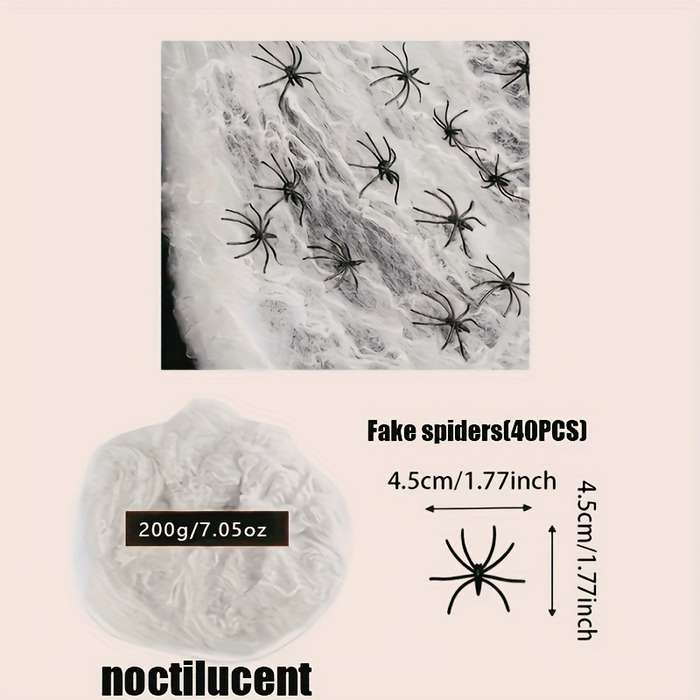 Halloween Decorations Color 200G Of Night Glow  Add  40Spiders