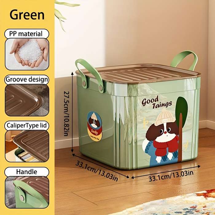 Storage And Organizationmodel Extra Large Lid Storage Box   33.1Cm    With Lid   Cream White