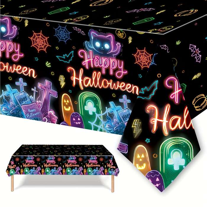 Halloween tablecloth decoration color Fluorescent Halloween 1pcs